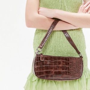 Urban Outfitters Brown croc baguette bag. Sleek and slender baguette bag by UO.